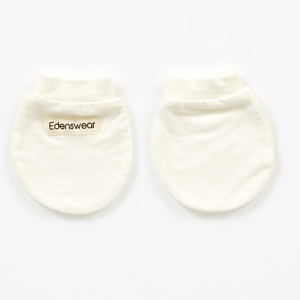 Newborn Baby Gloves Scratch-Proof Mittens white
